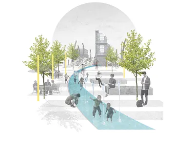 Landscape Architecture Collage architectural architecture artwork collage graphic design illustration landscape design poster rendering