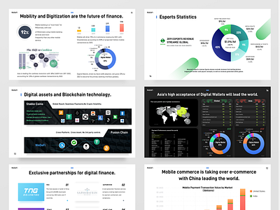 Financial blockchain project ppt black blockchain blue coin data green icon map red ui