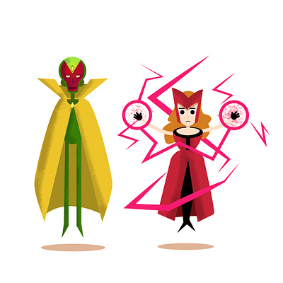 Vision and Scarlett Witch avengers illustration marvel marvel comics scarlet witch vector vision wanda and vision