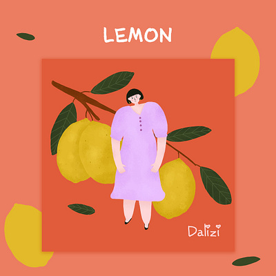 Lemon girl girl illustration lemon 水果