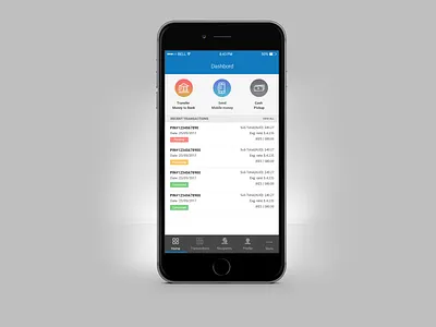 Money Transfer Mobile App Dashboard UI dashboard ui mobile app mobile app design mobile ui money transfer uxui