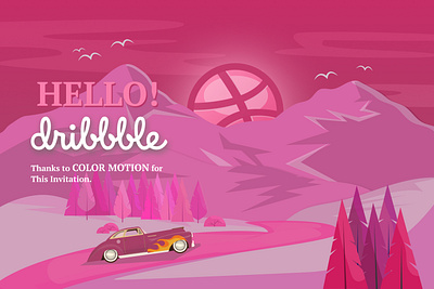 Start dribbble journey design dribbble best shot first shot hello hello dribbble illustration start journey thanks shot thanksgiving