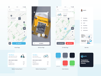 Bike & Cycle Sharing - YULU App bike sharing booking app cycle interaction design redesign redesign concept ui ux ui design ux design yulu