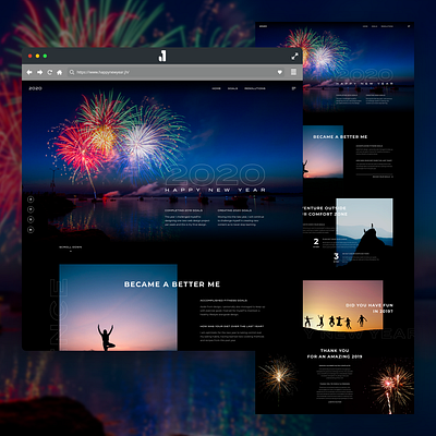 2019 Weekly Design #52/52 2020 adobe xd design fireworks happy new year holiday ui uidesign uipractice web website