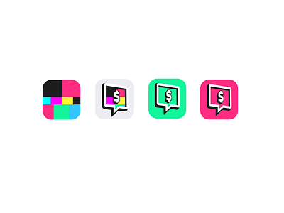 App Icon Variations - Stealth Startup (WhatsApp for Money) app brand design mobile sketch