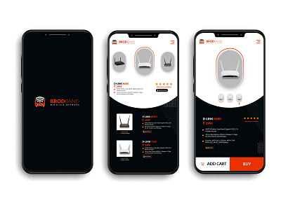Broad Band Mobile User interface branding graphic design logo design ui ux web design