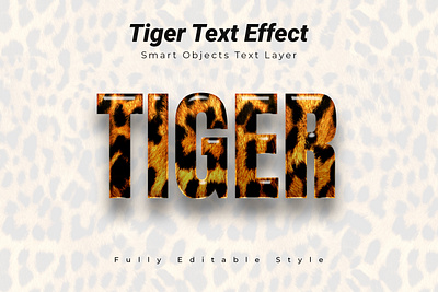 Tiger Text Effect 3d effect alphabet animal art background character effect font letter luxury mockup photoshop style text texture tiger typography