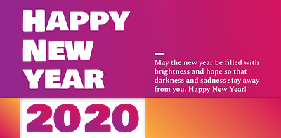 New Year 2020 design typography