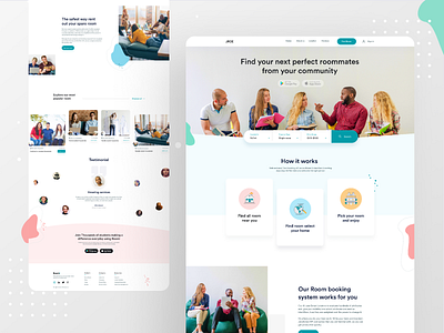 Flatmate / Roommate Finder WebUI booking booking app branding flarmate landing page landing page ui landing pages ofspace ofspace team roommate roommates typography website website design website designer