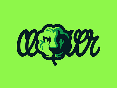 Lion's clover clover green logo mark mascot