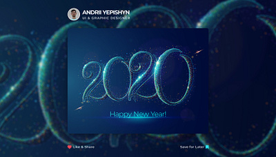 Happy New Year! 2020 art blue design digits dots dotwork graphic design graphicdesign happy holidays happy new year illustration landing page illustration new year particles typogaphy vector wish year