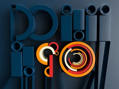 Days Of The Weeks "Domingo" 3d 3d artist 3dfont 3dillustration 3dtype 3dtypo colors constructivism type typeface