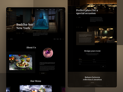 Restaurant Web Design dark theme events food homepage landing page restaurant web website