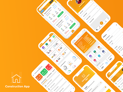 Construction App UI app design flat typography ui