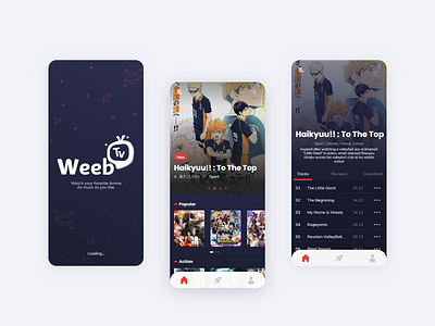 Re Design - Weeb Tv anime app design mobile streamer streaming streaming app ui uidesign ux