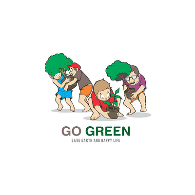 GO GREEN contest cookie design earth flat global warming icon illustration logo logos logotype typography ui ux