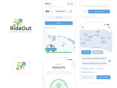 Ride App app design illustration layout login logo map mobileapp mockup photoshop ui uidesign ux