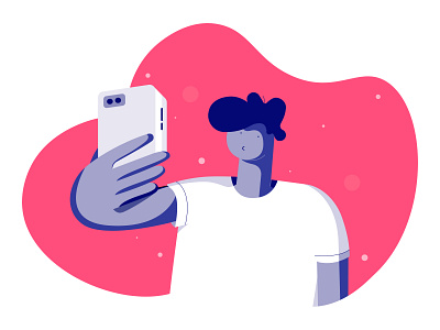 Selfie :: Illustration adobe illustration affinity designer ai boy character design duo tone illustration illustration design illustrator man phone phone illustration procreate selfie selfie illustration sketch smart phone smart phone illustration tranmautritam tranmautritam illustration