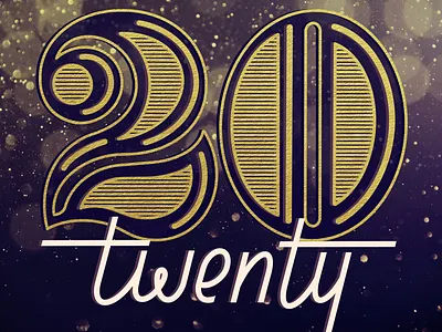 2020 decorative foil lettering monoline script serif