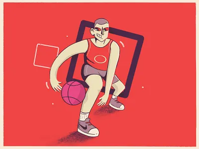 Basketball Player baller basketball basketball player character design characterdesign debut debut shot debutshot dribbler dunk hello dribbble illustration nike nike shoes process sketches sport character sport player sports sportwear