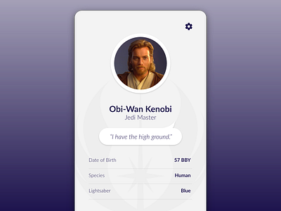 Daily UI 006 adobe xd dailyui dailyui006 starwars ui uidesign user profile userpic userprofile xd