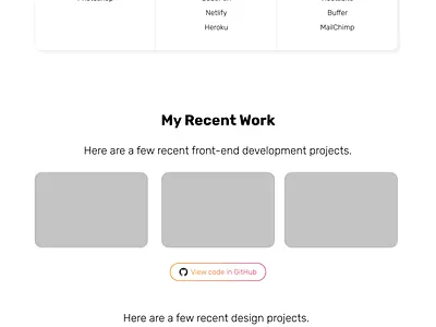 My Portfolio Homepage figma front end developer portfolio