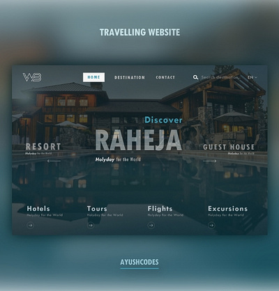 Travelling Website Design branding css design html logo travelling website ui ux web website website concept website design