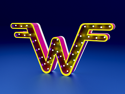 Days of type - W 36 days of type 36days w 36daysoftype 3d 3d art alphabet b3d blender blender3d blendercycles illustration lettering letters render typographic typography weezer