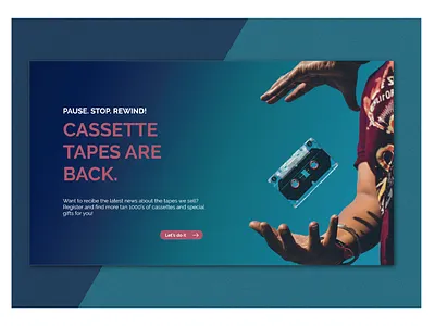 Landing page adobexd app cassettes challenge dailyui design landing landing page ui uichallenge uidesign uxdesign vintage