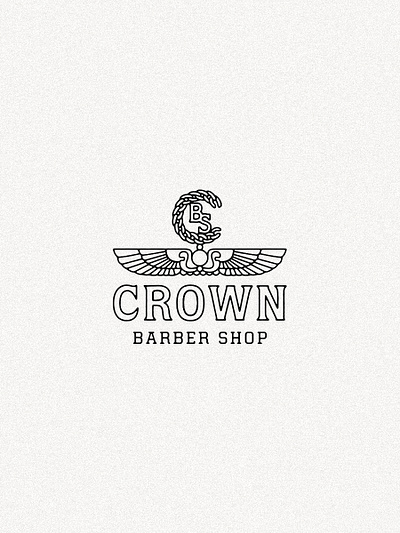 Crown Barber Shop illustration lettering logo monogram tee