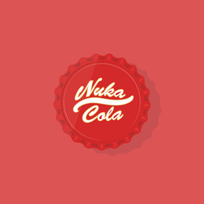 Nuka Cola Bottle Cap atomic fallout fallout 4 flat design flat illustration gaming graphic design illustration video games