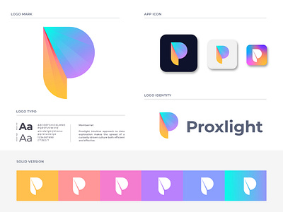 Proxlight logo design 2020 app app icon branding branding agency data analytics gradient illustration letter logo lettering logo logo design logo designer logo mark modern p letter p letter logo software logo technology typogaphy