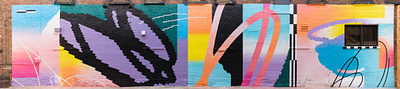 Bright Walls Mural Collaboration abstract bright mural design street art