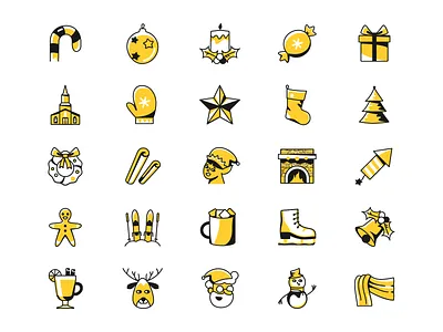 New Year and Christmas icons christmas graphic design holidays icon icons8 illustration new year vector