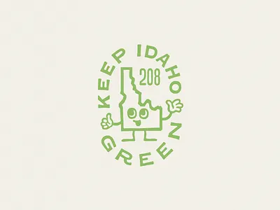 Keep Idaho Green green illustration sticker tee shirt