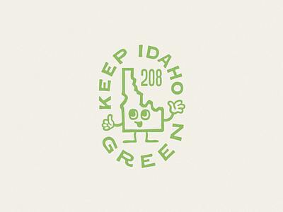 Keep Idaho Green green illustration sticker tee shirt