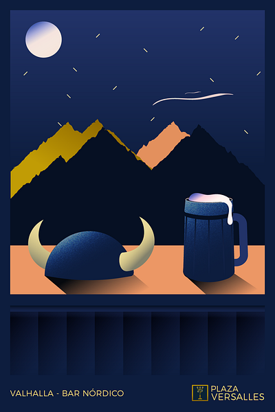 Cheers! beer gradient gradients illustration nordic vector viking