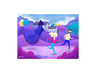 Chicken run art artwork charcter chicken design digitalart dreams faces graphicdesign illustration nature run