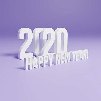 2020 New Year 3D Design 3d art blender design illustration minimalist new year purple typogaphy