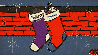 4&K Christmas Graphic christmas holiday illini illinois northwestern stocking