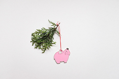 Elephant Car Wash Christmas Ornament carwash enamel holiday neon sign ornament pink seattle