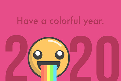 Happy New Year 2020 2020 color dribbble dribbble logo emoji flat illustration new new year rainbow rainbowemoji