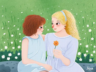 A good time children illustration design flower forest story girl graphical illustrations tunan ui