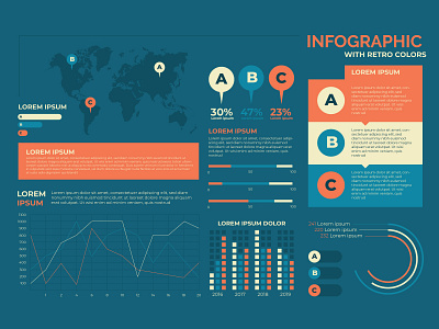 Infographic with retro colors app branding design free vector free vectors freepik icon illustration infographic new new vector ui vector