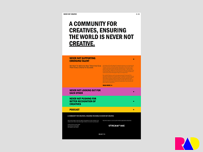 Never Not Creative Home Page Expanded brutal lofi ui ui ux ui design uidesign uiux ux ux ui ux design uxdesign uxui