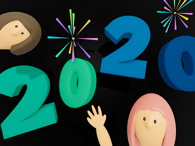 Happy New Year 2020 2020 biznetgio blender colourful design fireworks fun happy happy holidays happy new year hello holiday illustration new new year new year 2020 new year party