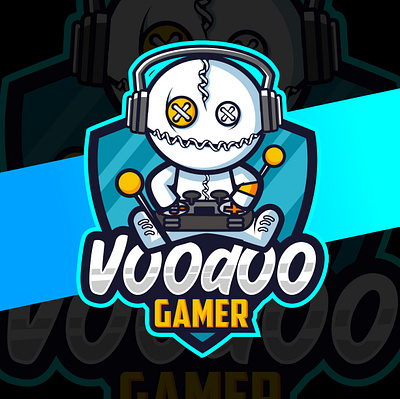 voodoo gamer mascot logo designs cartoon charachter e sport esport game gamer logo mascot sport twitch voodoo voodoo doll