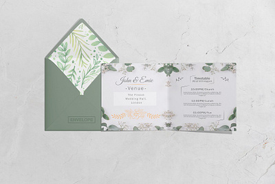 Square Invitation / Greeting Card Mock-Up bifold brochure birthday card envelope fold greeting card invitation mockup modern print realistic square square brochure template wedding wedding invitation