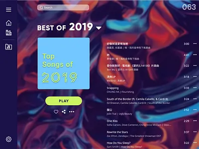 Best of_DailyUI 063 063 best of best of 2019 dailyui dailyui 063 dailyuichallenge music player music playlist