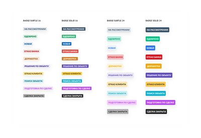 Status & badges components finance app 16pix 24pix badges colors components mvp pixel